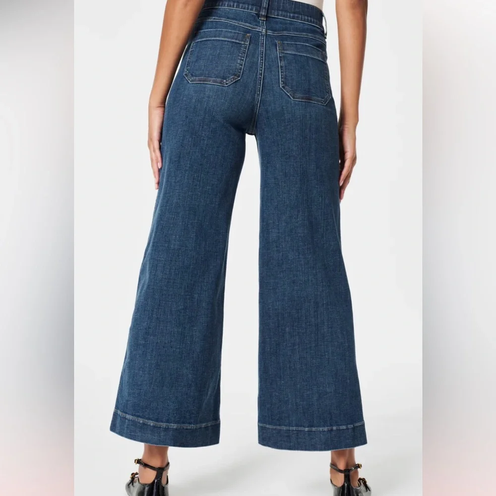 SPANX Cropped Wide Leg Shaping Jeans M - Picture 5 of 15